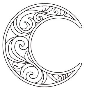 299x310 Crescent Moon Coloring Page