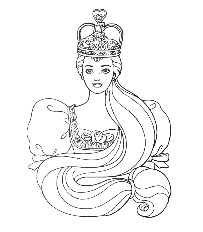 700x800 Girls Coloring Pages Barbie Queen Barbie Coloring Pages