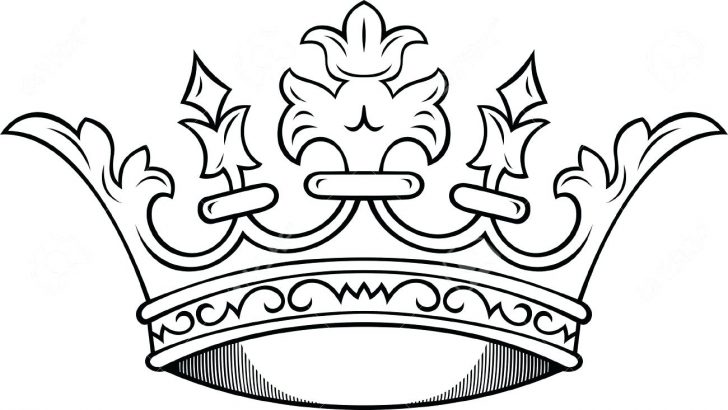 728x410 Drawn Crown King Pencil And In Color Queen Coloring Pages 9