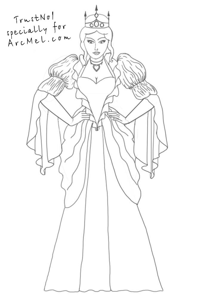 660x1000 How To Draw A Queen Step By Step