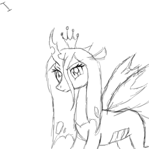 512x512 Queen Chrysalis Sketch By Ijustloveit619