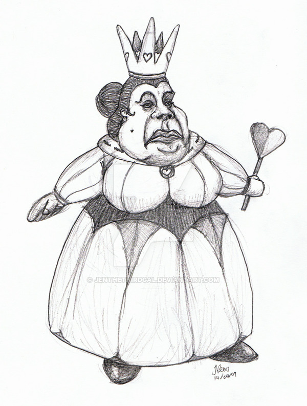 600x793 Queen Of Hearts Sketch By Jenthethirdgal