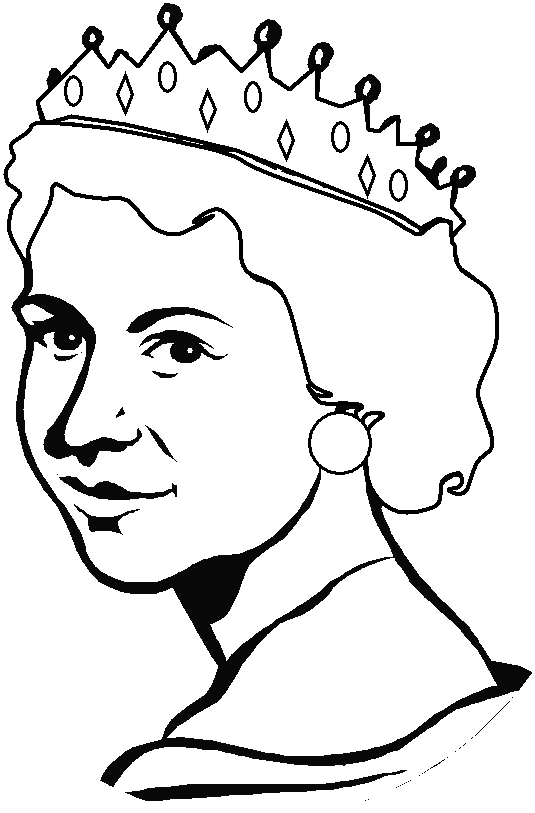 535x813 Coloring Queen Elizabeth Ii With Her Crown Picture
