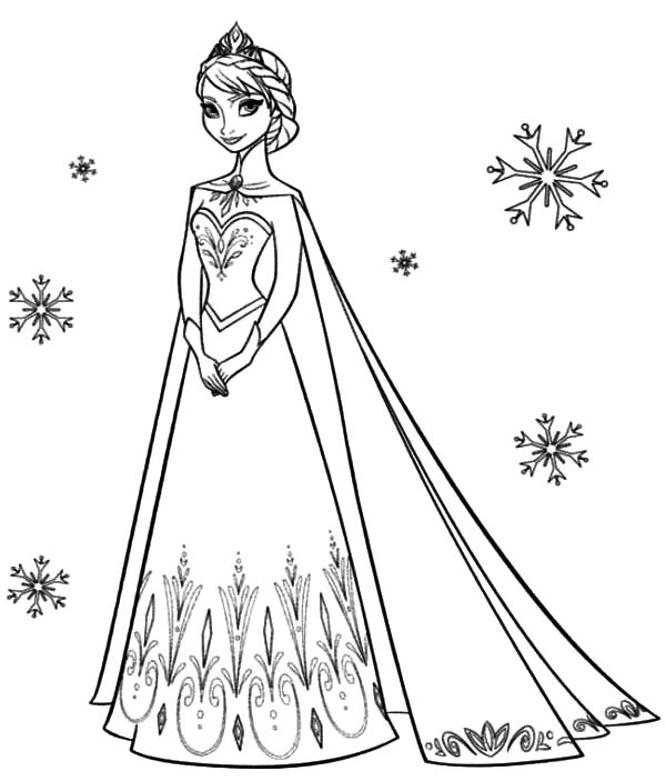 600x703 Queen Elsa Coloring Page Princess Anna Beautiful Pages
