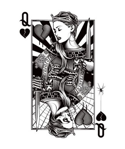 Queen Of Hearts Card Drawing at GetDrawings | Free download