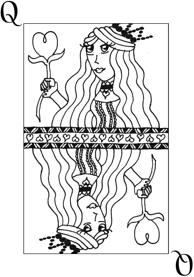 801x1143 Queen Of Hearts Card By Gothicdorothy