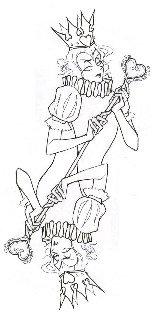 623x1280 Card Tattoo Design Queen Of Hearts Playing Card Tattoo Design