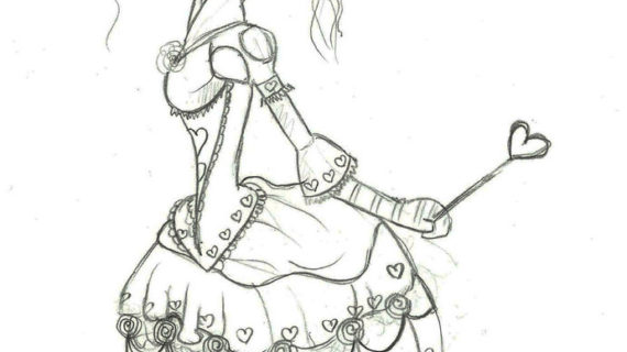 570x320 Queen Of Hearts Drawing Queen Of Hearts Drawing By Anakoga