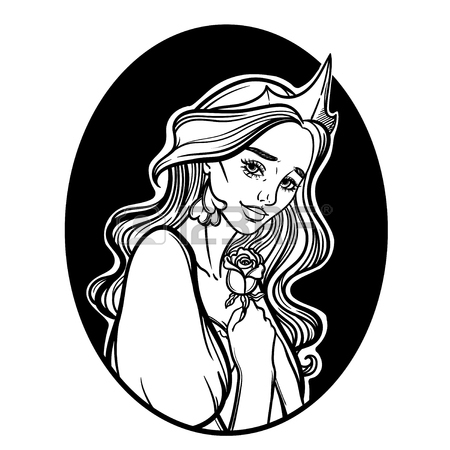 450x450 Vector Illustration With Queen Of Spades. Cardinal Queen Of Spades