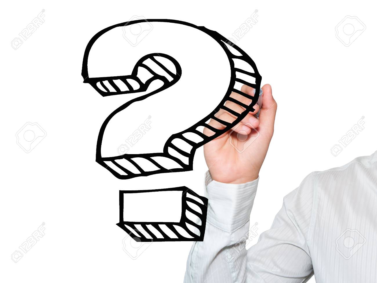 1300x975 Hand Drawing Question Mark Stock Photo, Picture And Royalty Free