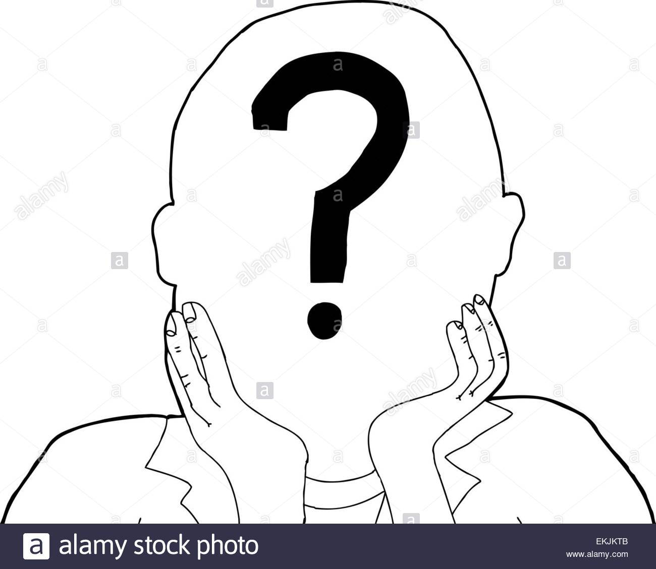 1300x1129 Outline Of Anonymous Person With Question Mark Stock Photo