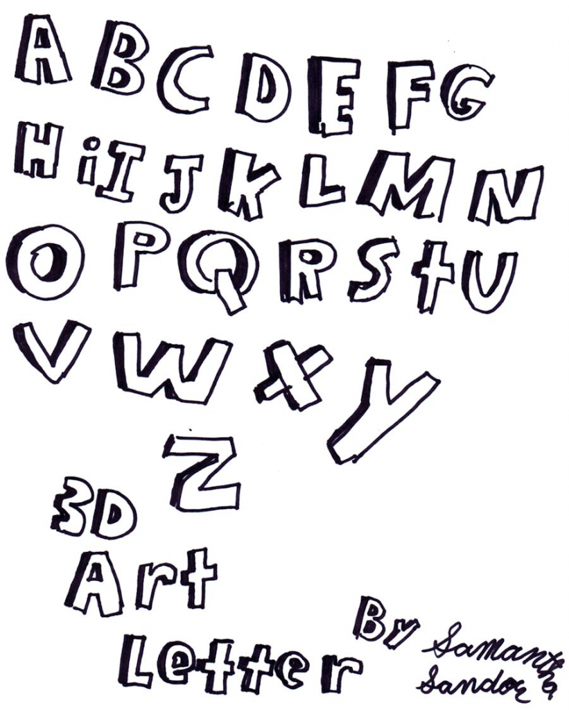 821x1024 How To Draw 3d Letters How To Draw 3d Letters Art Questions