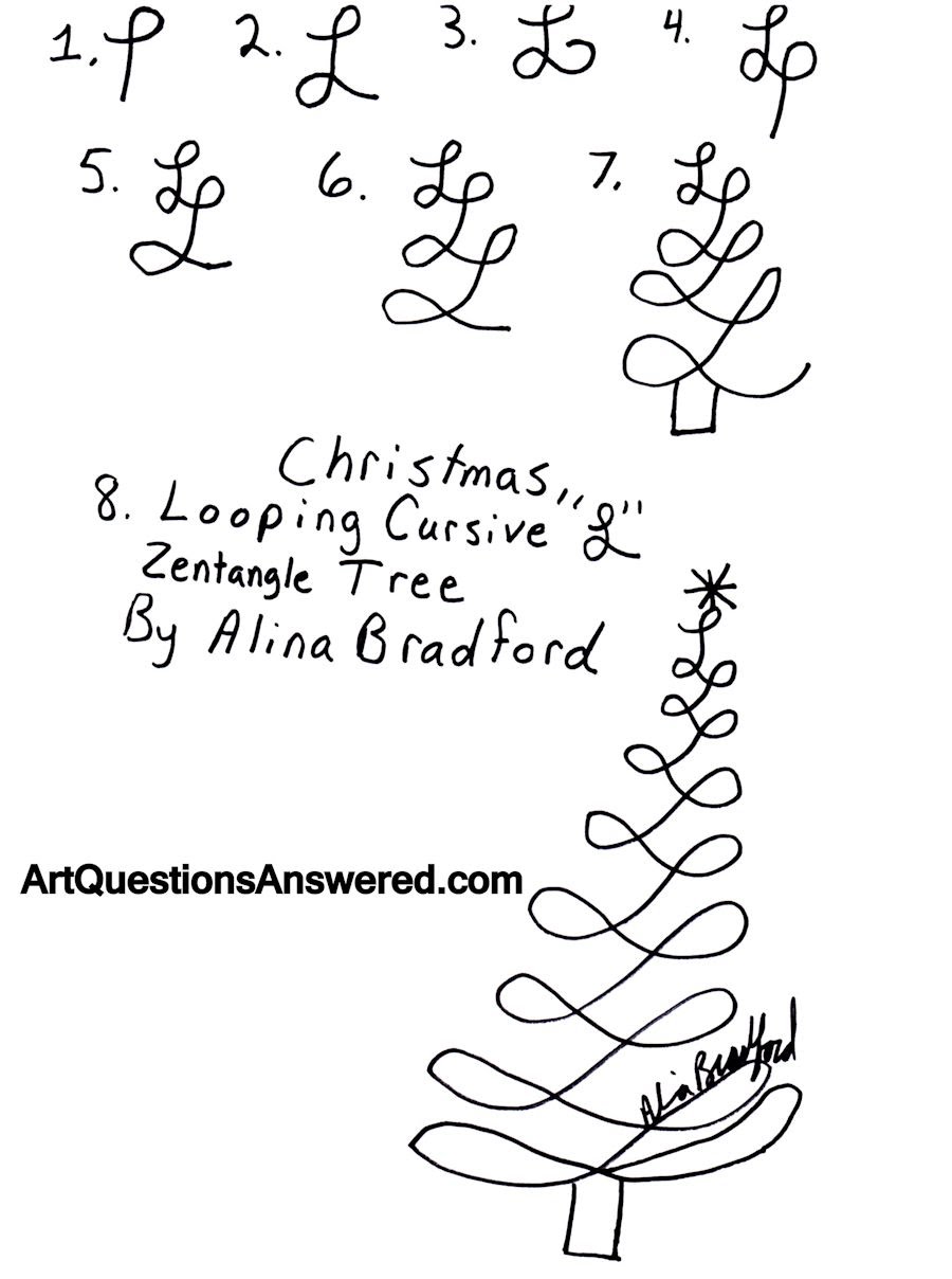 900x1208 How To Draw A Looping Christmas Tree Zentangle