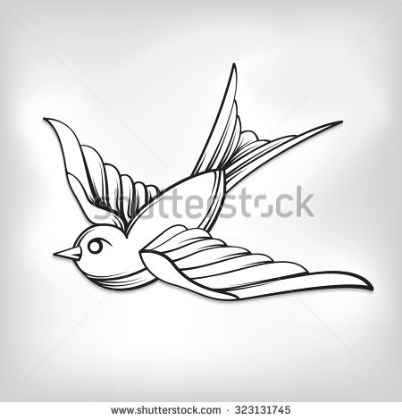 450x470 Drawn Sparrow Simple
