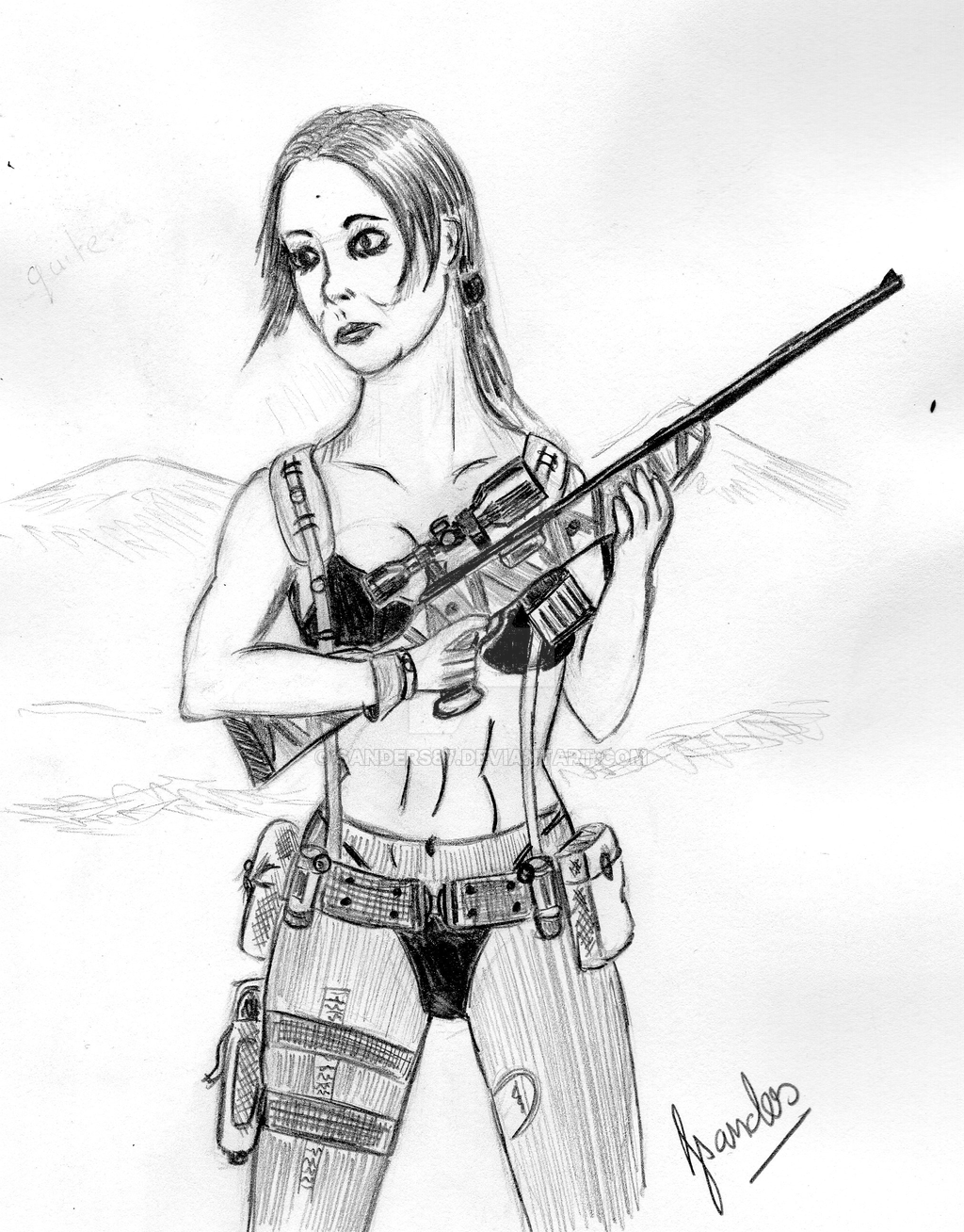 1024x1308 Doodle Quiet From Metal Gear Solid By Sanders87