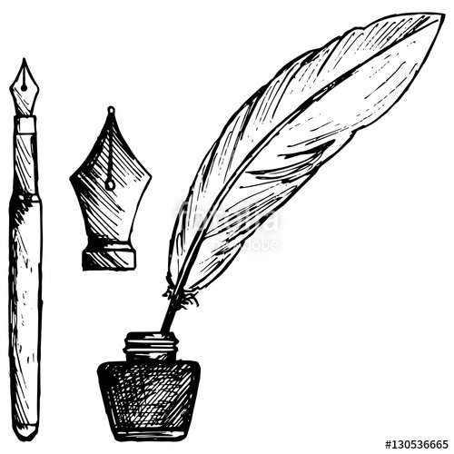 500x500 Ancient Pen, Inkwell And Old Ink Pen Stock Image And Royalty Free