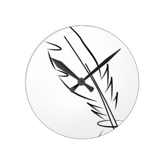 324x324 Quill Feather Wall Clocks Zazzle