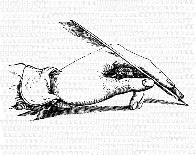 630x500 Writing With Quill Pen In Hand Illustrations Vintage Printable