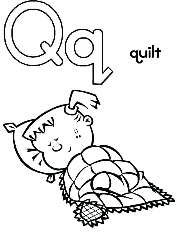600x826 Classy Letter Q Coloring Page Kids Pages Quilt Patterns Capital