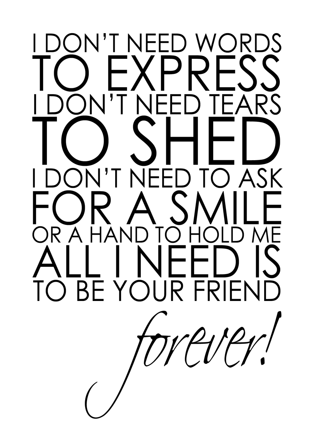 1000x1400 Free Printables Friendship Quotes Brown Paper Moon Designs