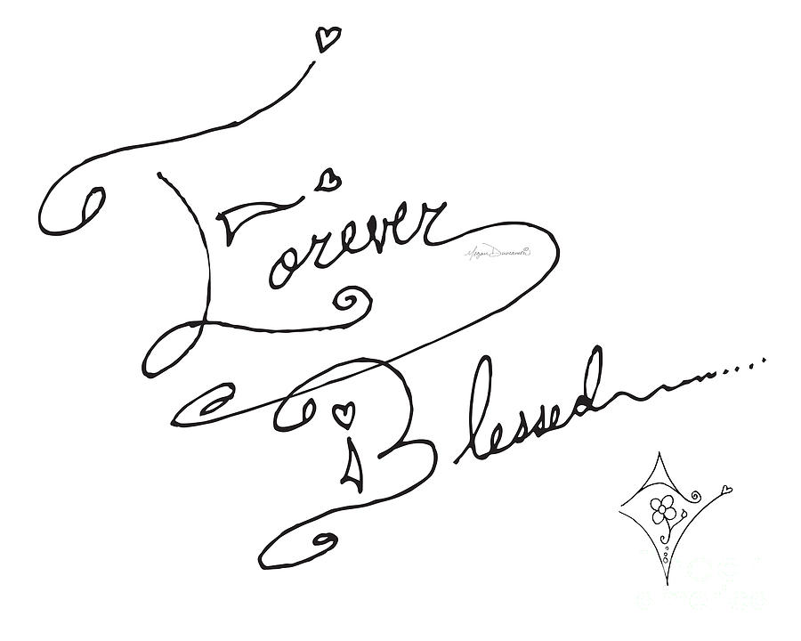 900x720 Forever Blessed Original Hand Drawn Typography Word Art Quote By