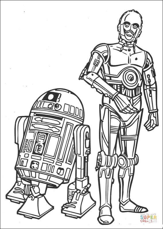 567x794 R2d2 And C3po Coloring Page Free Printable Coloring Pages