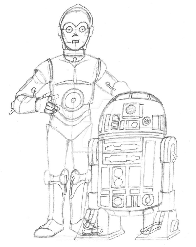 796x1004 C 3po And R2 D2 (Sketch 2) By Peacekeeperj3low