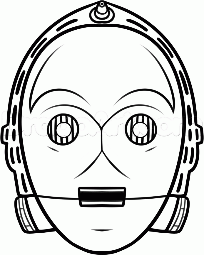 694x869 How To Draw C 3po Easy Step 8 Art Easy, Star