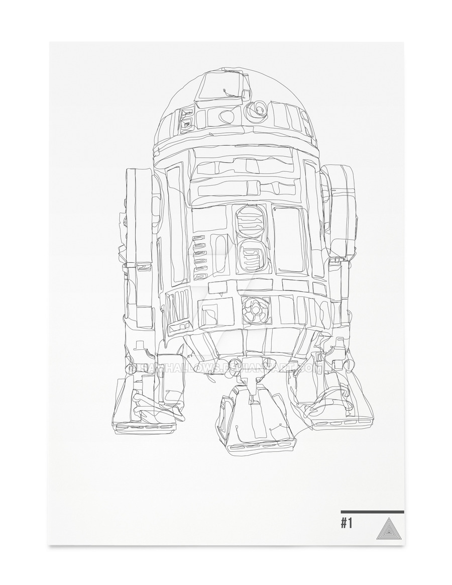 900x1164 R2d2 Star Wars Continuous Line Illustration By Samhallows