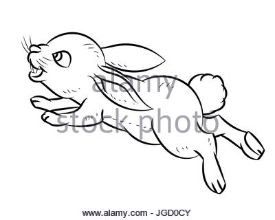 400x320 Bunny Cartoon, Vector Hand Drawing. Funny Painted Rabbit