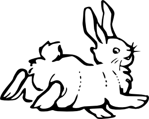 300x241 Running Rabbit Outline Clip Art