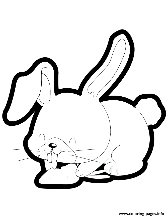 670x867 Cute Bunny Eating Carrot Coloring Pages Printable