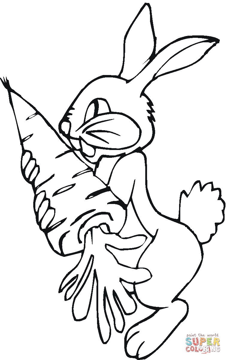 758x1200 Rabbit Holds Carrot Coloring Page Free Printable Coloring Pages