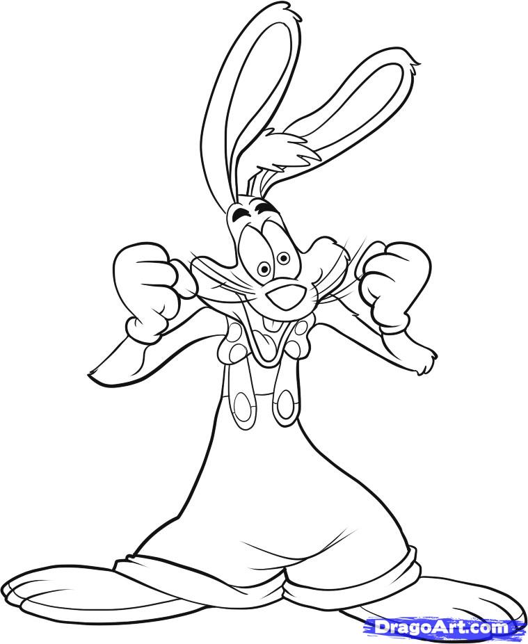 759x926 How Draw Jessica Rabbit Easy Step 7. Bugs Bunny Cartoons How