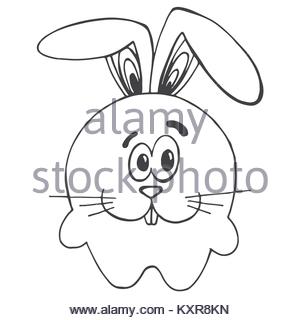 300x320 Sketch Draw Rabbit Face Cartoon Stock Vector Art Amp Illustration