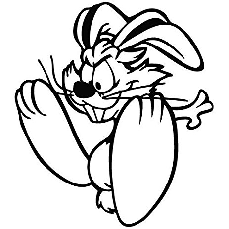 463x463 Black Color Rabbit Foot Cartoon Decal Sticker Helmet