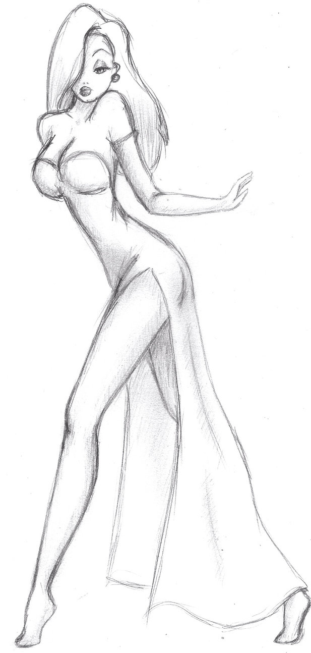 617x1294 Jessica Rabbit Sketch By Nimhel