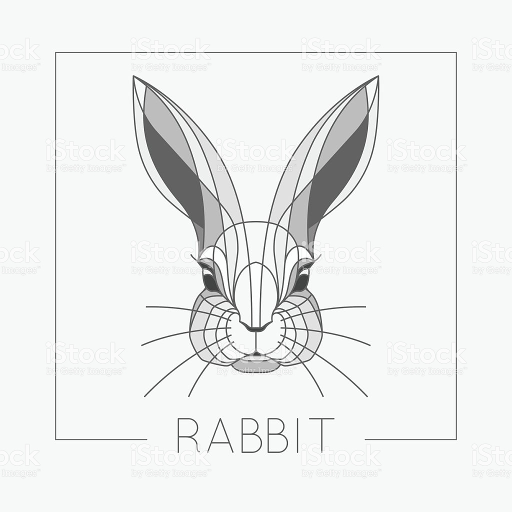 1024x1024 Abstract Rabbit Bunny Head Emblem Icon Design With Elegant Line