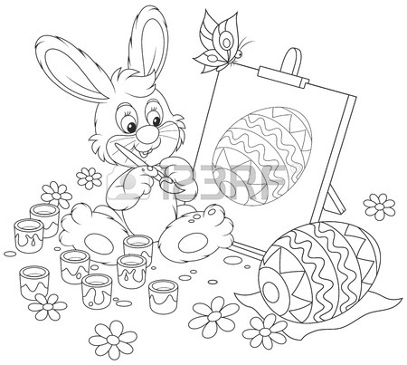 450x403 Easter Rabbit Outline Stock Photos. Royalty Free Business Images
