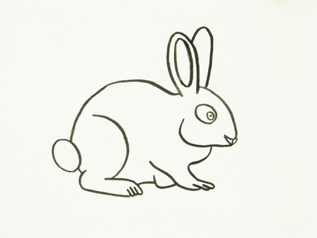 1024x768 Line Drawing Of Rabbit