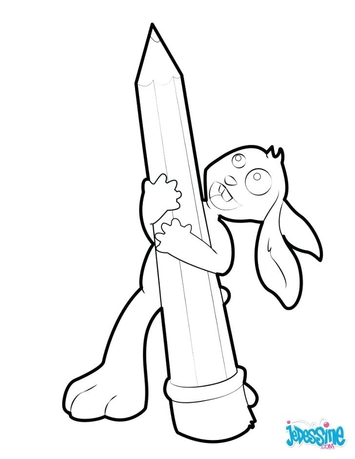 728x941 Pencil Coloring Page Rabbit And Pencil Coloring Pages Page Adult
