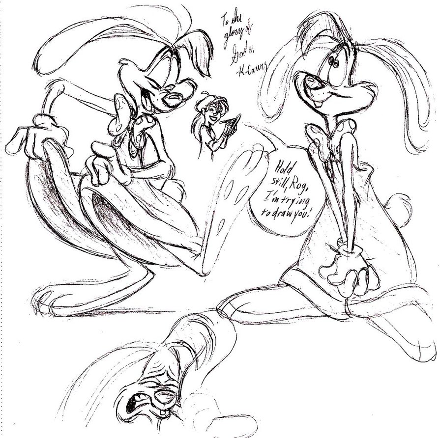 895x892 Roger Rabbit Sketches By Cartoonkate