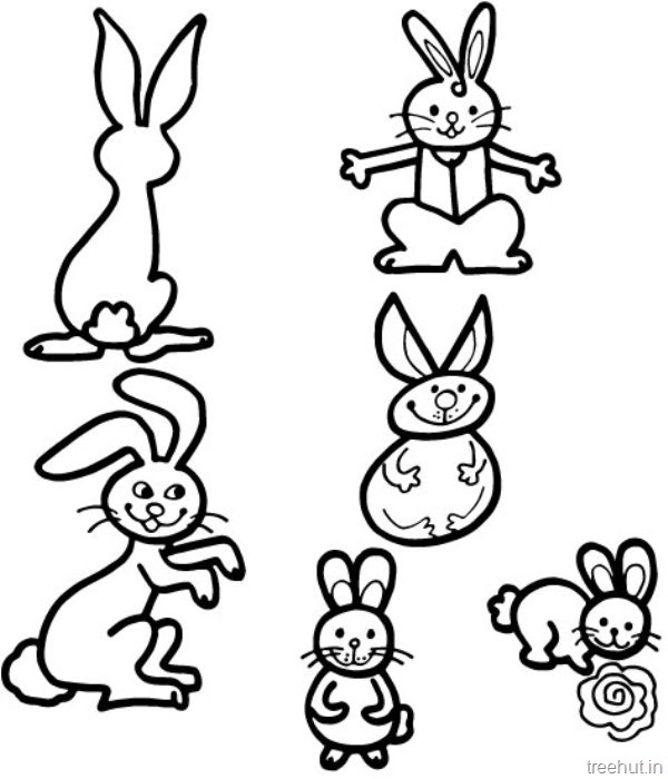 600x700 Cute Bunny Rabbits Coloring Pictures