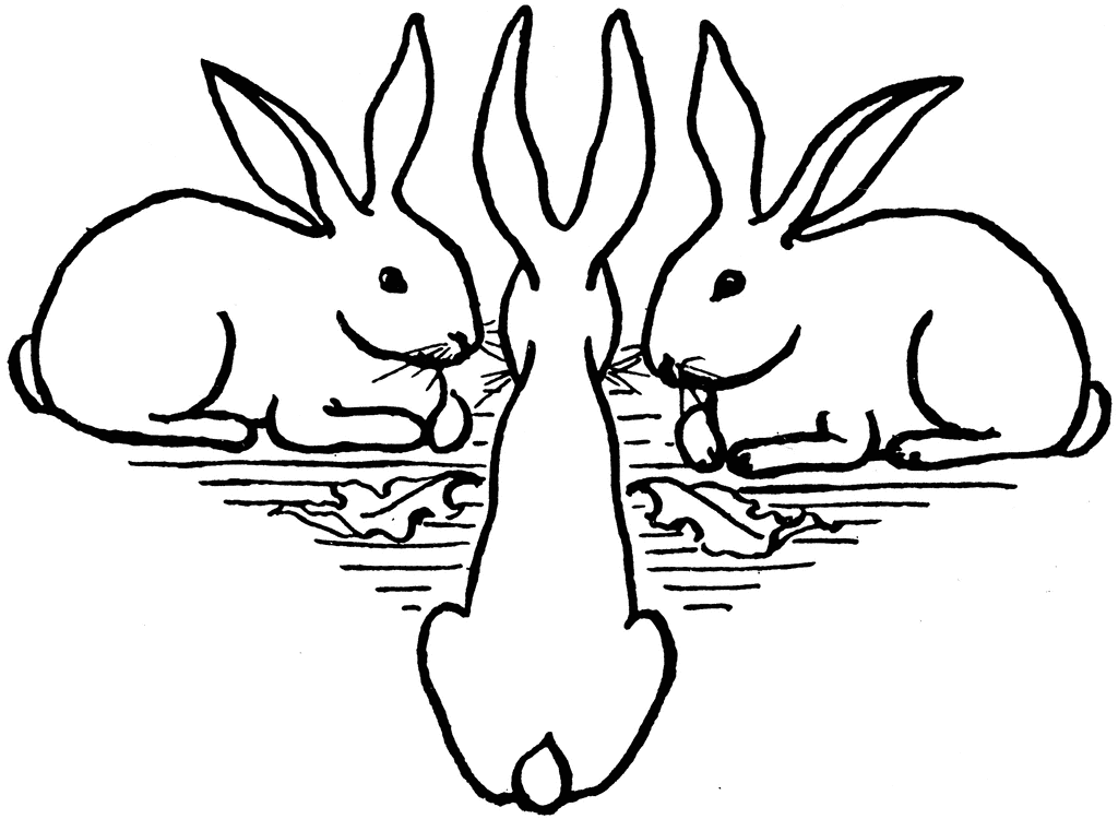 1024x750 Three Rabbits Clipart Etc