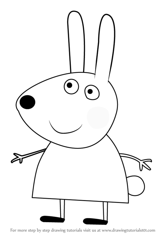 566x800 Learn How To Draw Richard Rabbit From Peppa Pig (Peppa Pig) Step