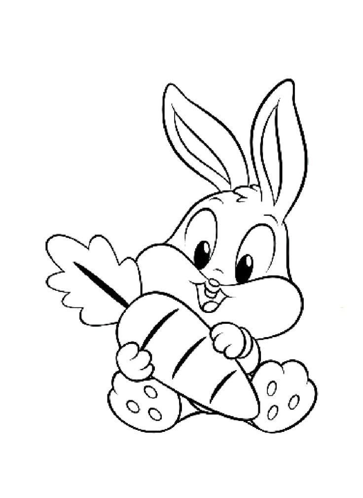 736x1009 Rabbit Drawing For Kids
