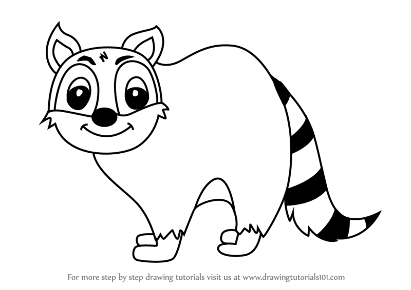 Raccoon Cartoon Drawing at GetDrawings | Free download