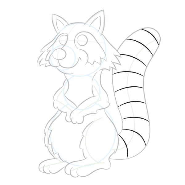 600x600 Raccoon Cartoon Step By Step Drawing Lesson