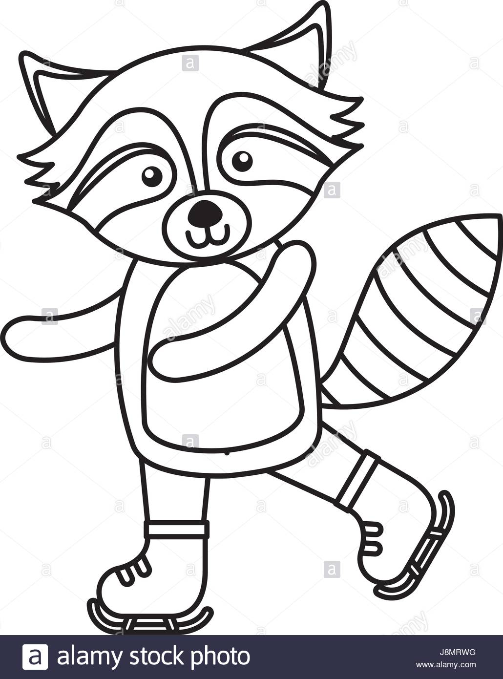 1030x1390 Line Icon Raccoon Cartoon Stock Vector Art Amp Illustration, Vector