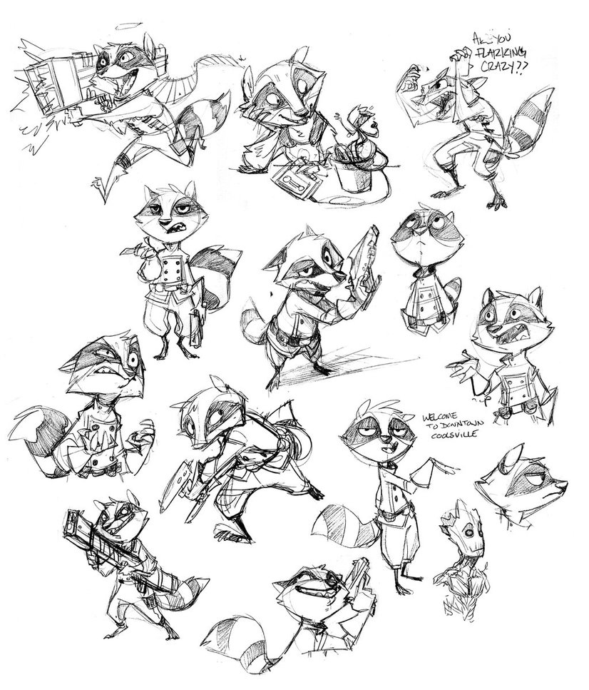 826x967 Rocket Raccoon Sketch Dump By Din0lich